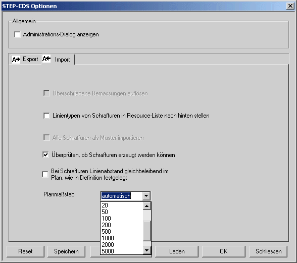 Import-Optionen