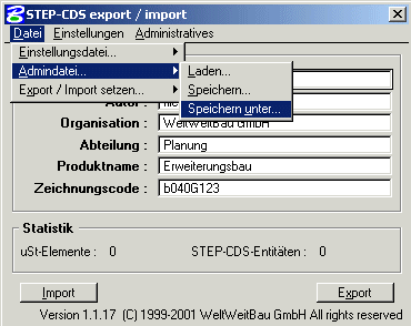 AdministrativeDatenSpeichern